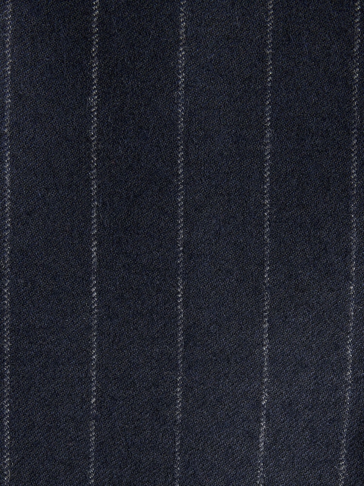 Bleu marine - Coupe ajustée  Signature Empire Mills British Wool Rayure Costume Veste - Image 7 of 10