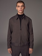 Бургундский - Smart Twill Zip Through Куртка-рубашка - Image 1 of 11