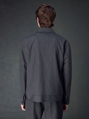 Charcoal Grey Stripe Shacket - Image 3 of 4