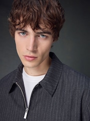 Charcoal Grey Stripe Shacket - Image 4 of 4