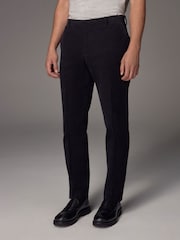Schwarz - Straight Fit 100% Cotton Corduroy Suit Trousers - Bild 1 von 9