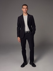 Schwarz - Straight Fit 100% Cotton Corduroy Suit Trousers - Bild 2 von 9