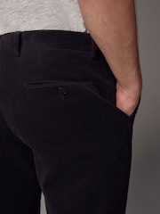 Schwarz - Straight Fit 100% Cotton Corduroy Suit Trousers - Bild 4 von 9