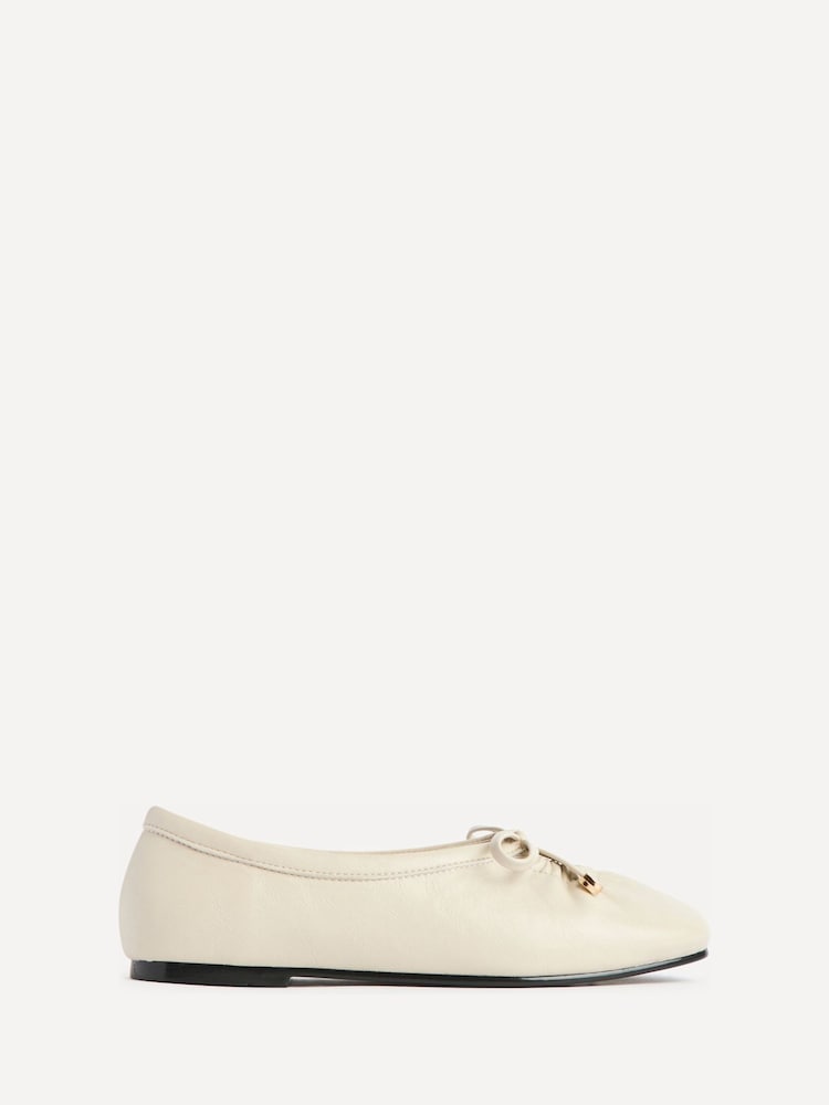 Linzi Cream Arlo Ballet Pumps with Bow Detail - Image 2 of 5 Linzi Cream Arlo Ballet Pumps with Bow Detail - Image 2 of 5