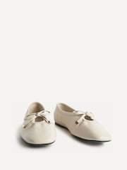 Linzi Cream Arlo Ballet Pumps with Bow Detail - Image 3 of 5