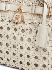 Tommy Hilfiger Cream The American Icon Braided Leather Tote Bag - Image 3 of 5