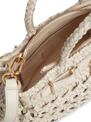 Tommy Hilfiger Cream The American Icon Braided Leather Tote Bag - Image 4 of 5