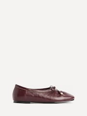 Linzi Dark Red Arlo Ballet Pumps with Bow Detail - Image 2 of 5
