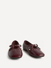 Linzi Dark Red Arlo Ballet Pumps with Bow Detail - Image 3 of 5
