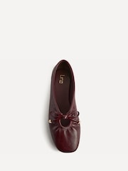 Linzi Dark Red Arlo Ballet Pumps with Bow Detail - Image 4 of 5