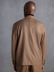 Sand Natural Slim Fit Signature Zignone Italian Wool Flannel Shacket - Image 2 of 9