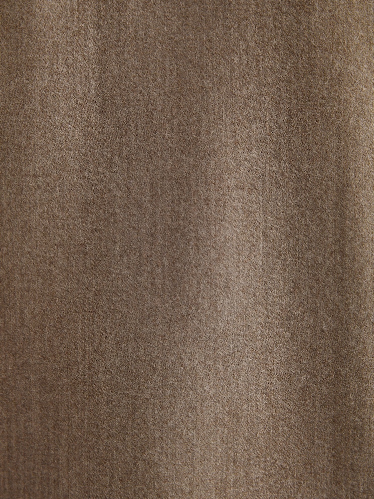 Naravna peščena barva - ozek kroj Signature Zignone Italian Wool Flannel Debelejša srajca - Slika 7 iz 7