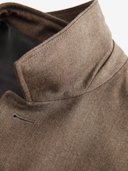 Sand Natural Slim Fit Signature Zignone Italian Wool Flannel Shacket - Image 8 of 9