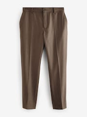 Sand Natural Signature Zignone Italian Wool Flannel Slim Fit Formal Trousers - Image 5 of 8