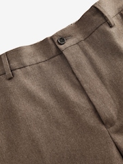 Sand Natural Signature Zignone Italian Wool Flannel Slim Fit Formal Trousers - Image 6 of 8