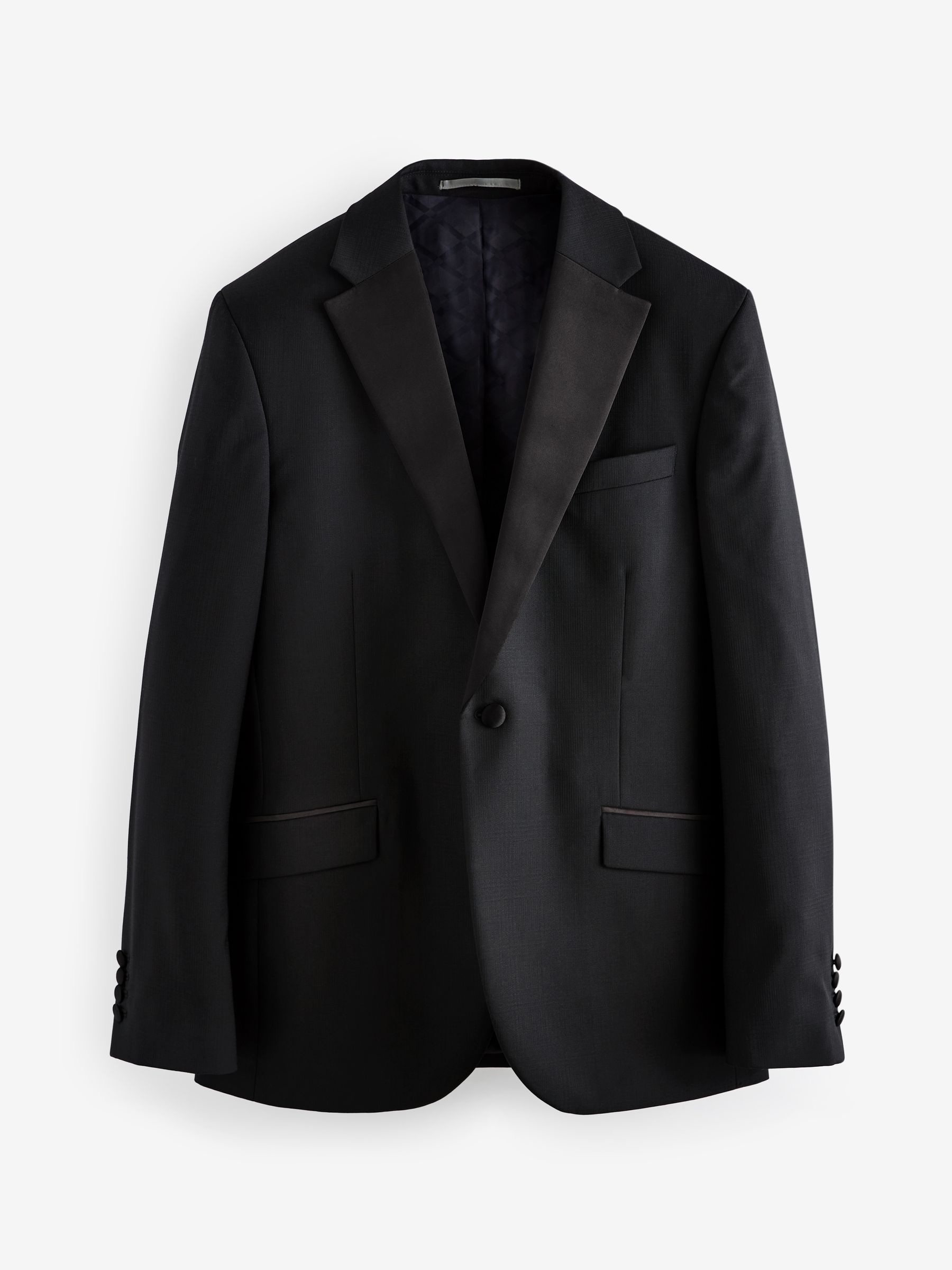 Buy Black Slim Fit Signature Marzotto Italian Fabric Check Tuxedo Suit  Jacket from the Next UK online shop