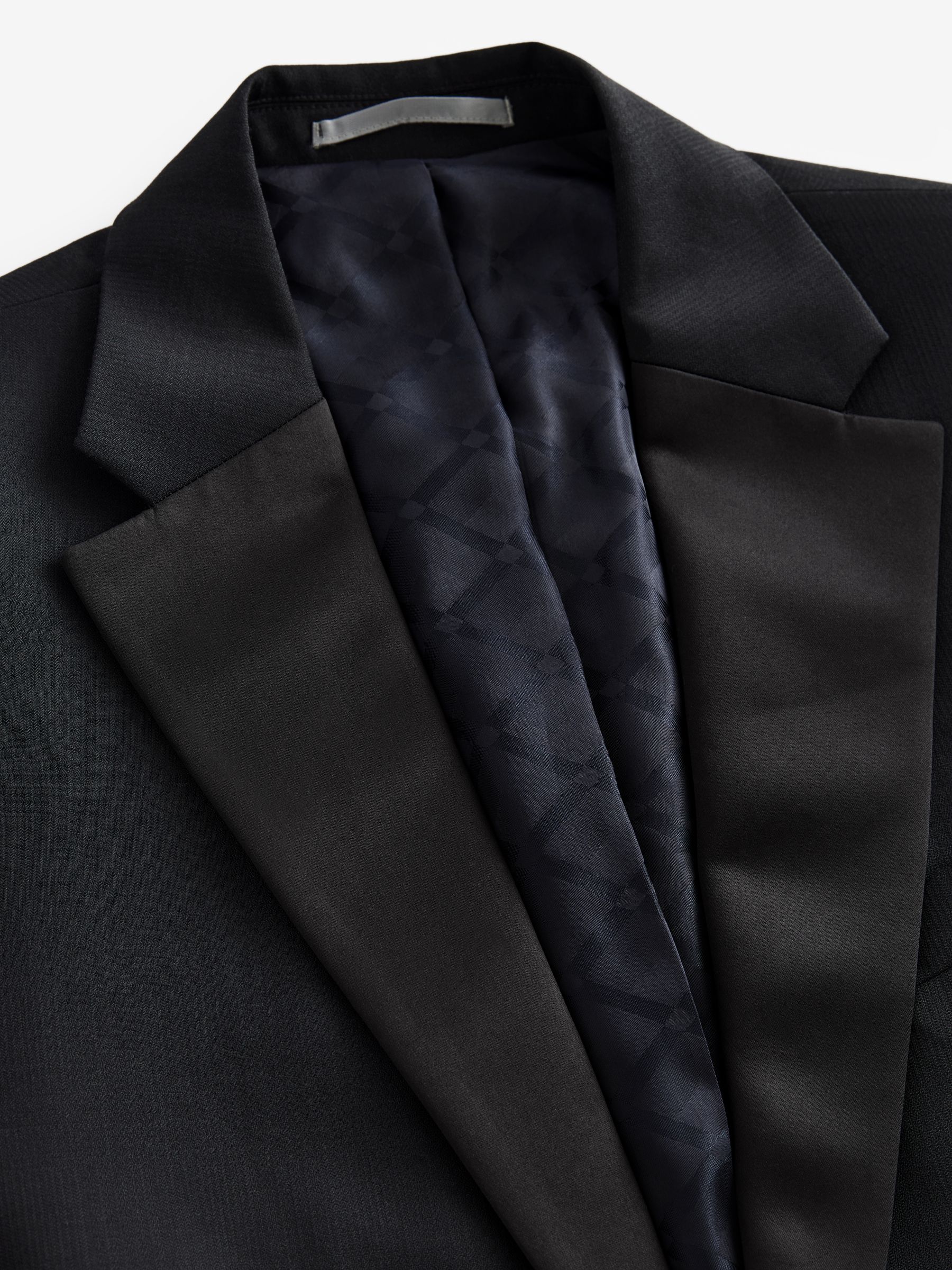 Buy Black Slim Fit Signature Marzotto Italian Fabric Check Tuxedo Suit  Jacket from the Next UK online shop