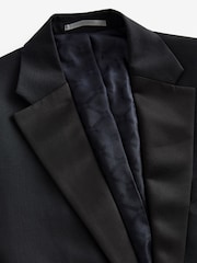 Noir - Coupe ajustée  Signature Marzotto Italian Fabric Carreaux Smoking Veste - Image 7 de 10
