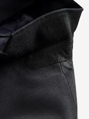 Noir - Coupe ajustée  Signature Marzotto Italian Fabric Carreaux Smoking Veste - Image 9 de 10