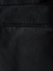 Schwarz - Slim Fit Signature Marzotto Italian Fabric Check Tuxedo Suit Trousers - Bild 10 von 11