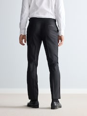 Schwarz - Slim Fit Signature Marzotto Italian Fabric Check Tuxedo Suit Trousers - Bild 4 von 11