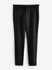 Schwarz - Slim Fit Signature Marzotto Italian Fabric Check Tuxedo Suit Trousers - Bild 7 von 11