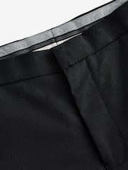 Schwarz - Slim Fit Signature Marzotto Italian Fabric Check Tuxedo Suit Trousers - Bild 8 von 11