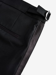 Schwarz - Slim Fit Signature Marzotto Italian Fabric Check Tuxedo Suit Trousers - Bild 9 von 11