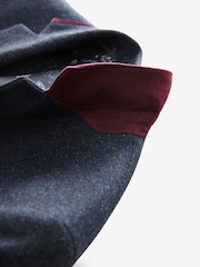 Navy Blue Regular Fit Trimmed Neppy Nova Fides Suit Jacket - Image 11 of 11