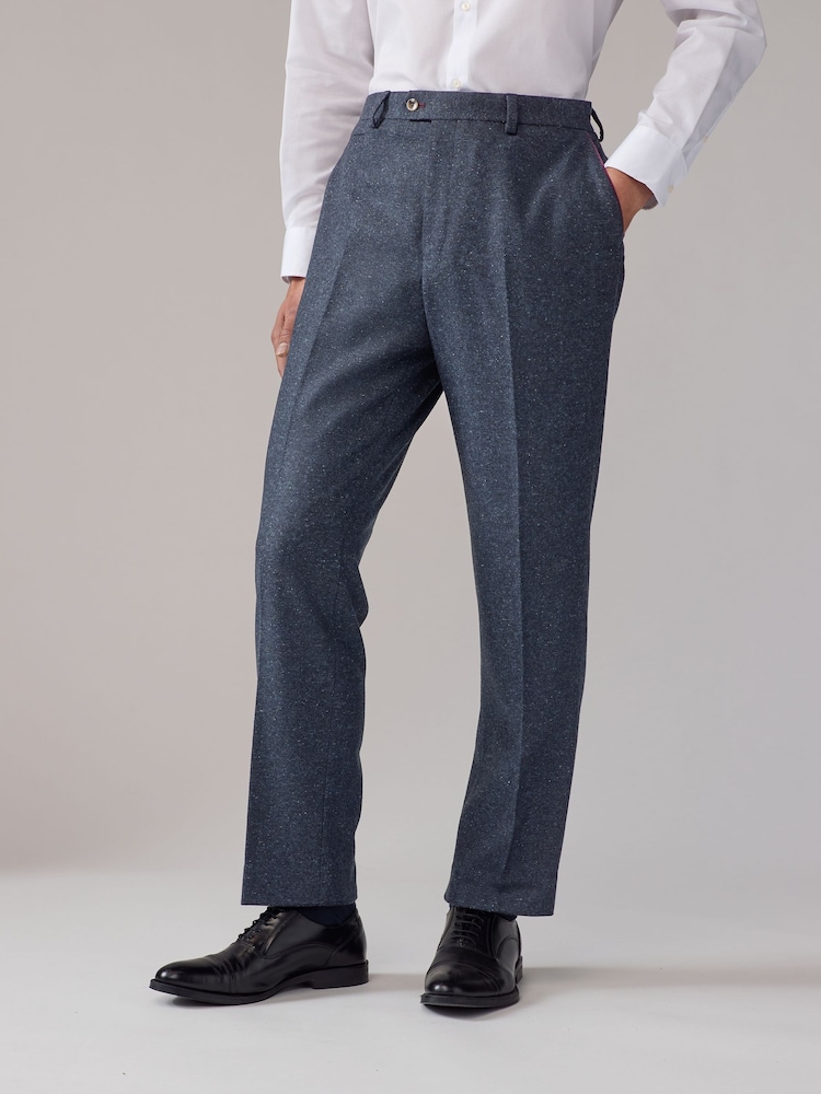 Marineblau/blau - Regular Fit Trimmed Neppy Nova Fides Suit Trousers - Image 1 of 8
