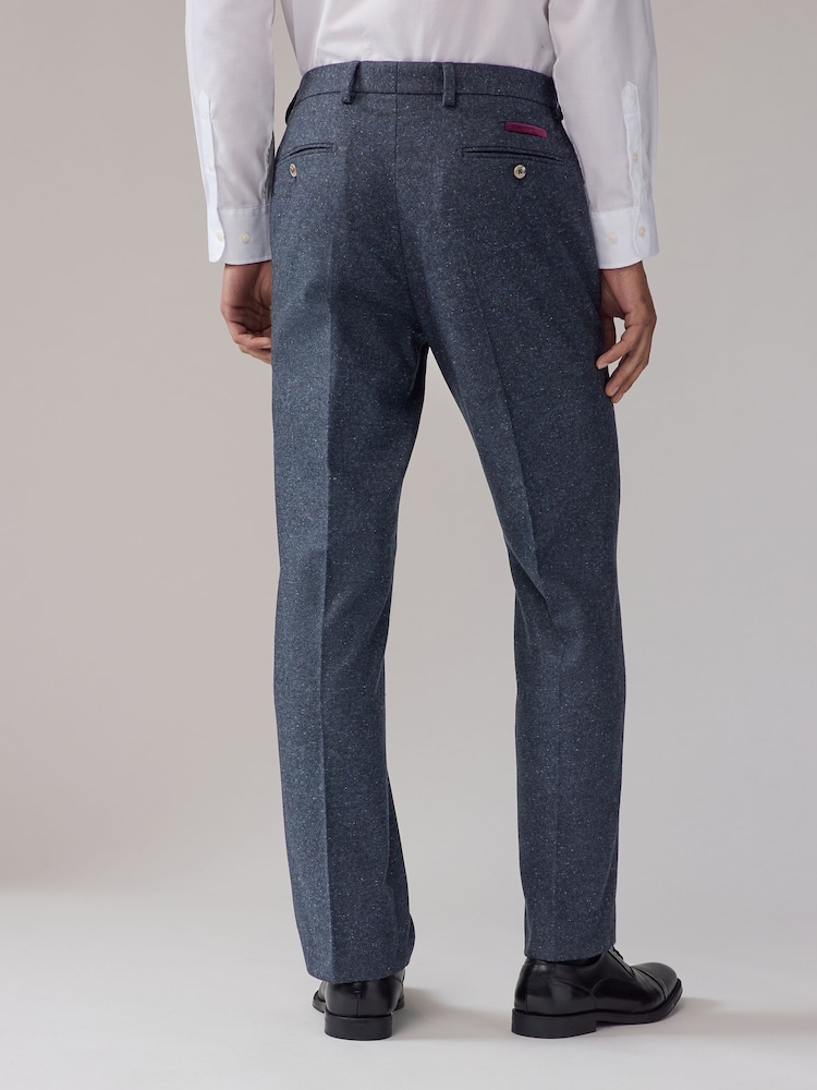 Marineblau/blau - Regular Fit Trimmed Neppy Nova Fides Suit Trousers - Image 2 of 8