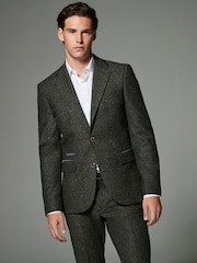 أخضر - Regular Fit Trimmed Neppy Nova Fides Suit Jacket - صورة 1 من 10
