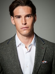 أخضر - Regular Fit Trimmed Neppy Nova Fides Suit Jacket - صورة 5 من 10