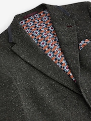 أخضر - Regular Fit Trimmed Neppy Nova Fides Suit Jacket - صورة 7 من 10