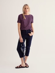 Seasalt Cornwall Purple Bryher View T-Shirt - Image 1 of 5