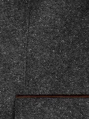 Charcoal Grey Regular Fit Trimmed Neppy Nova Fides Suit Jacket - Image 5 of 5