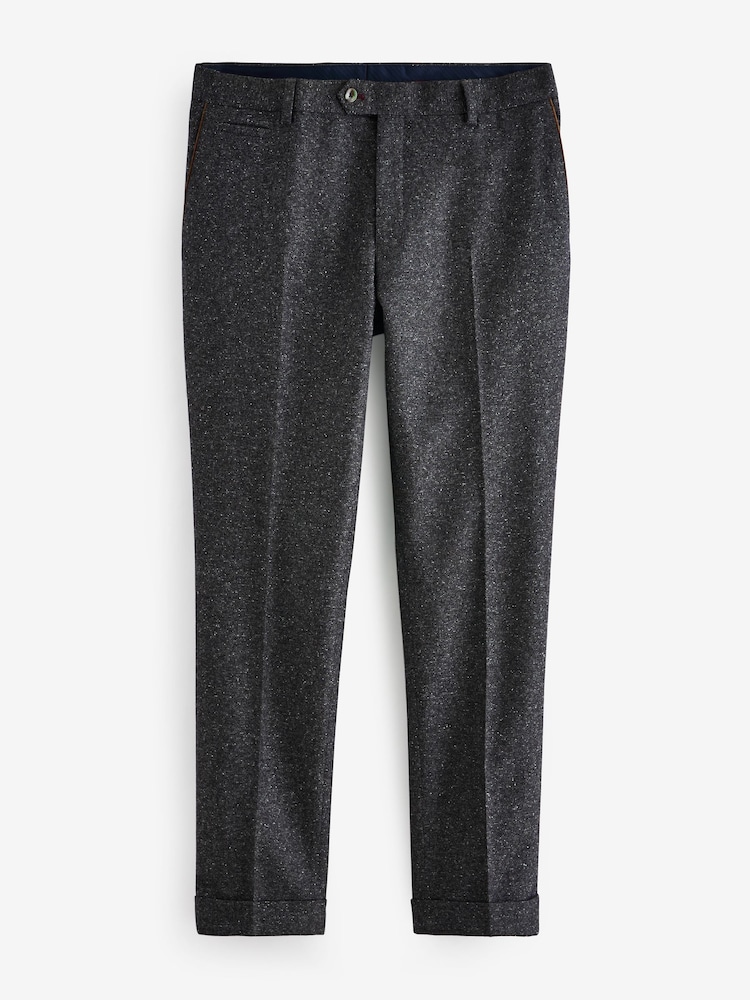Gris de charbon de bois - Coupe classique Garnie Neppy Nova Fides Costume Pantalons - Image 6 of 9