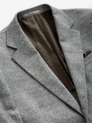 siva - ozek kroj Textured Herringbone moška obleka jakna; suknjič - Slika 6 iz 9
