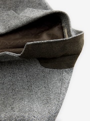 siva - ozek kroj Textured Herringbone moška obleka jakna; suknjič - Slika 8 iz 9