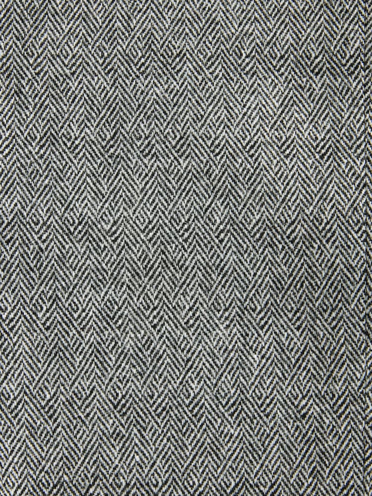 siva - ozek kroj Textured Herringbone moška obleka jakna; suknjič - Slika 9 iz 9