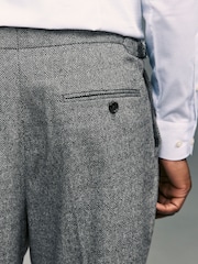 Серый - Slim Fit Textured Herringbone Suit Trousers - Изображение 3 из 8