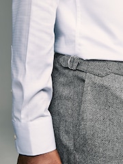 Серый - Slim Fit Textured Herringbone Suit Trousers - Изображение 4 из 8