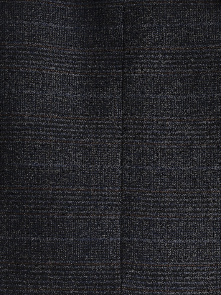 Bleu marine - Veste de costume à carreaux à coupe fine - Image 9 of 9