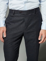 Bleu marine - Pantalon de costume skinny à carreaux - Image 4 de 9
