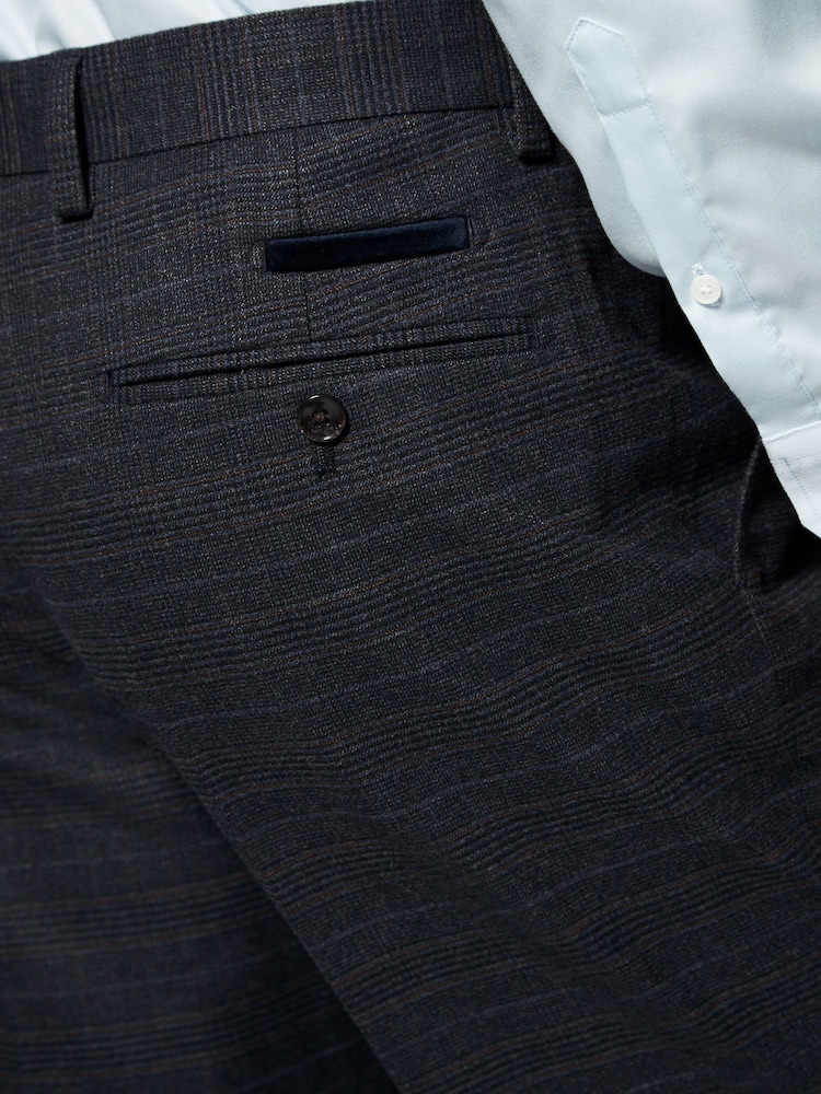Bleu marine - Pantalon de costume skinny à carreaux - Image 5 of 9