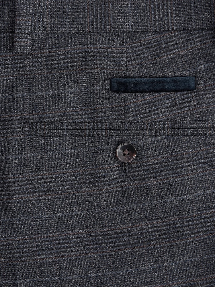 Bleu marine - Pantalon de costume skinny à carreaux - Image 8 of 9