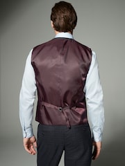 Bleu marine - Gilet de costume Carreaux à coupe fine et à bordures - Image 3 de 9