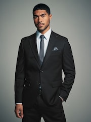 Czarny - Slim Fit Flannel Suit Jacket - Image 1 of 10