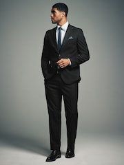 Czarny - Slim Fit Flannel Suit Jacket - Image 2 of 10
