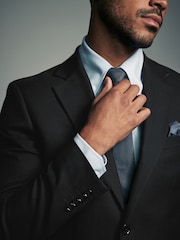 Czarny - Slim Fit Flannel Suit Jacket - Image 4 of 10